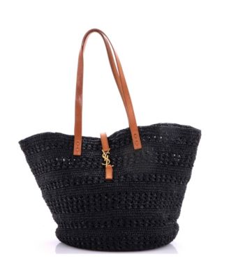 Medium Panier Monogram Basket Shopper Raffia