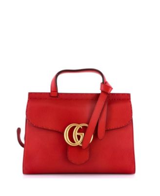 Small GG Marmont Top Handle Bag Leather