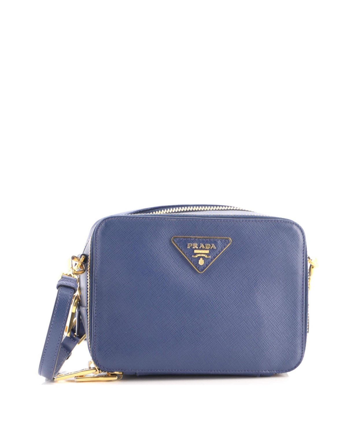 Pre-Owned Prada Small Double Zip Crossbody Bag Saffiano Leather