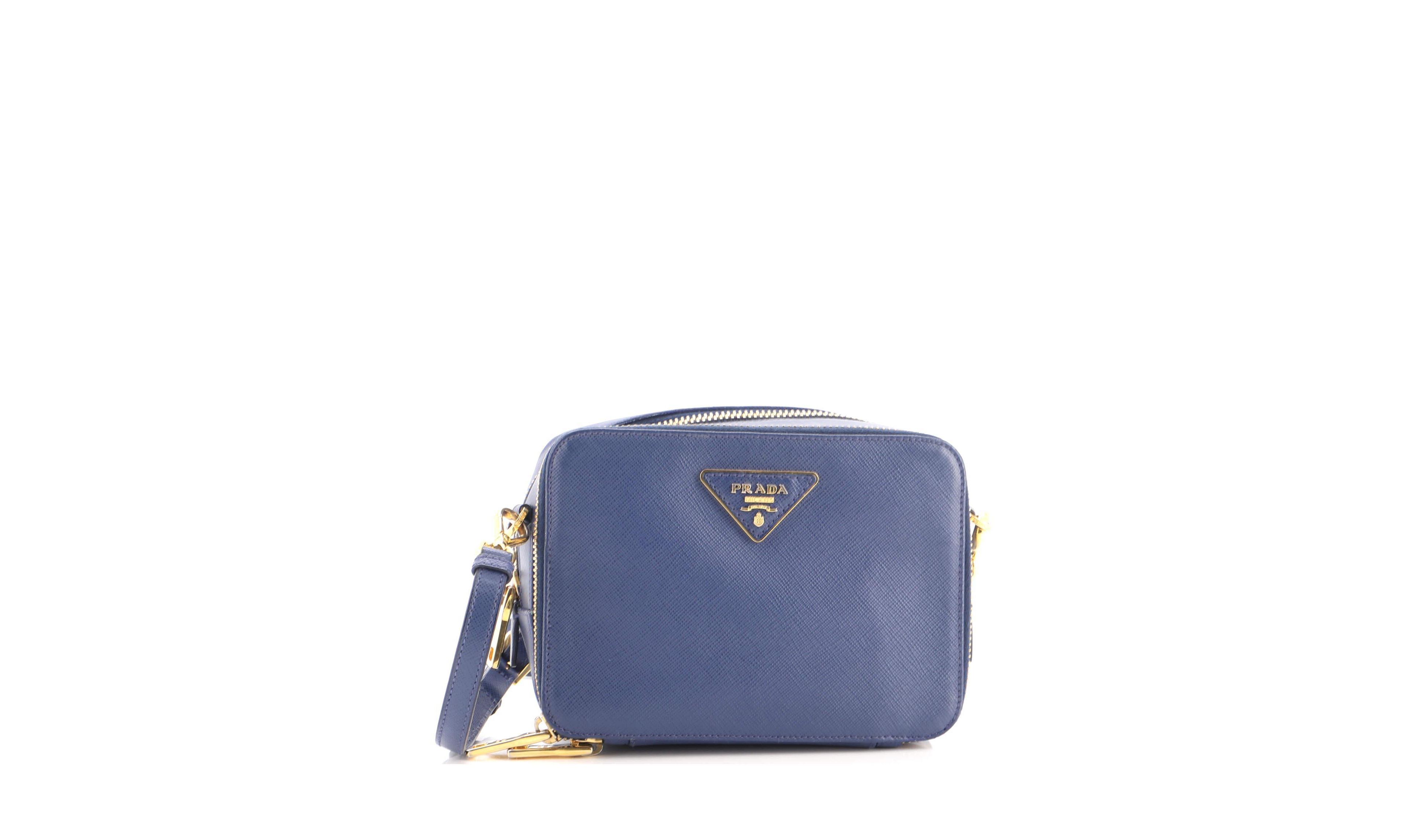 Pre-Owned Prada Small Double Zip Crossbody Bag Saffiano Leather