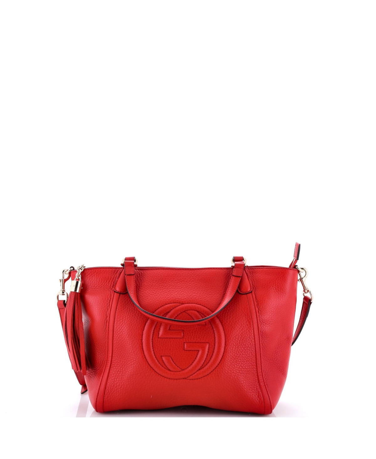 Pre-Owned Gucci Small Soho Convertible Top Handle Bag Leather - Red