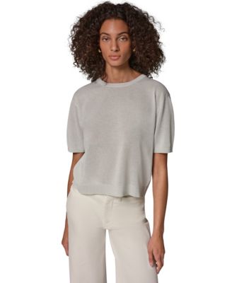 Women's Oversized Elbow-Length Fine-Gauge Knit Crewneck Sweater