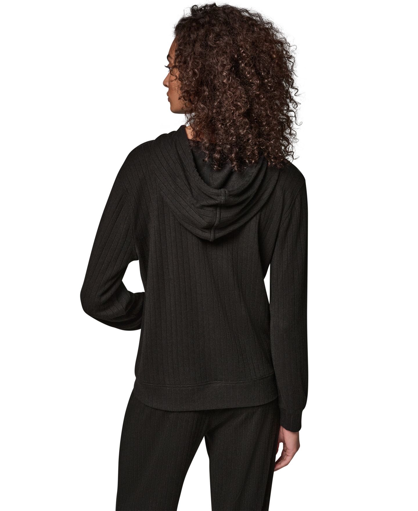 Женское худи Donna Karan Weekend Plush Drop-Needle Ribbed, цвет: Чёрный — фото 8
