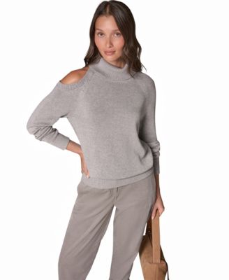 Women's Turtleneck Long Sleeve Cold Shoulder Sweater