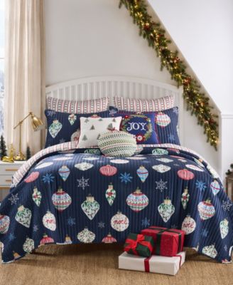 Festive Baubles Reversible 3-Piece Quilt Set, Full/Queen