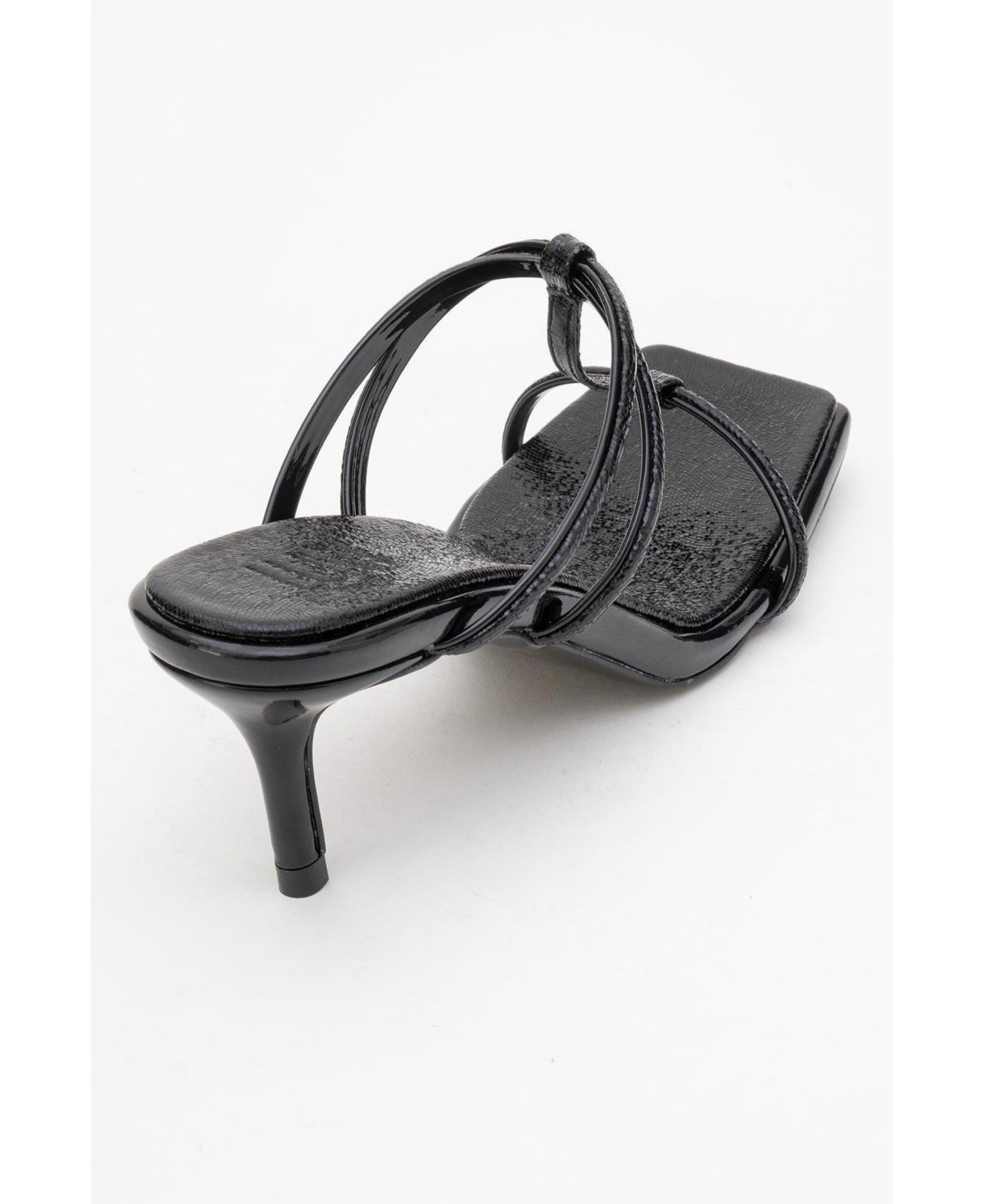 Женские сандалии Prologue Shoes Mocha Strap Heel, цвет: Чёрная искусственная кожа — фото 5