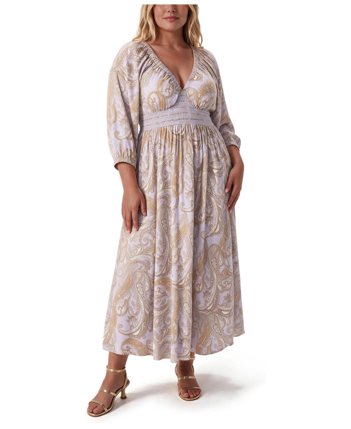 Torrid Plus Maxi V-Neck Raglan-Sleeve Dress
