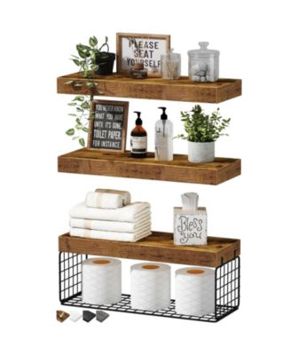 15.7" Bathroom Hardware Shelves Over Toilet Wall Mounted Set Of 3