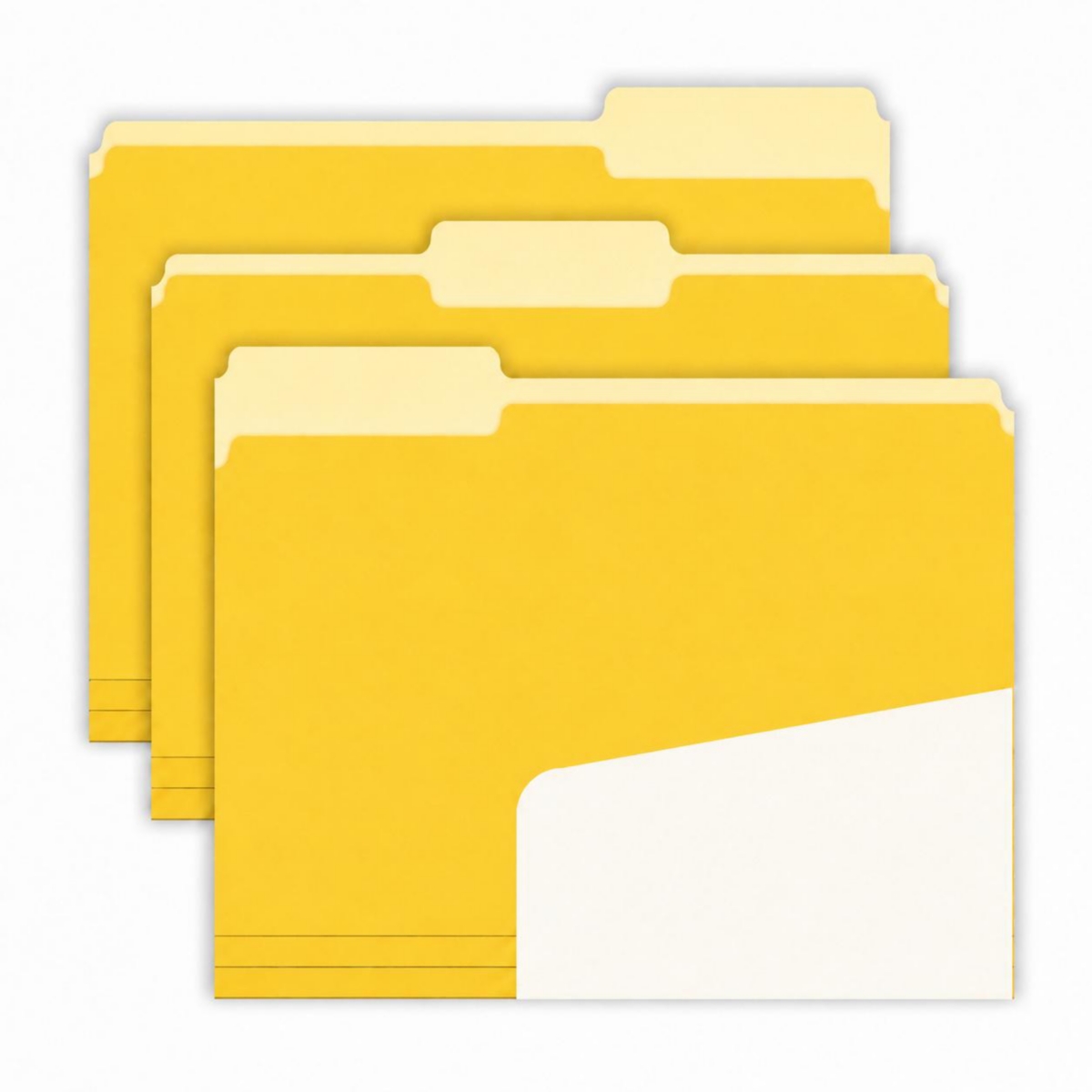 Four Candies 100 Pack Manila File Folders 1/3 Cut Tab Letter Size Office School Home Business Filing Supplies - Yellow-new