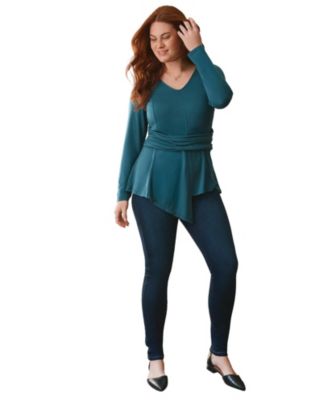 Plus Size Delia Draped Asymmetrical Top