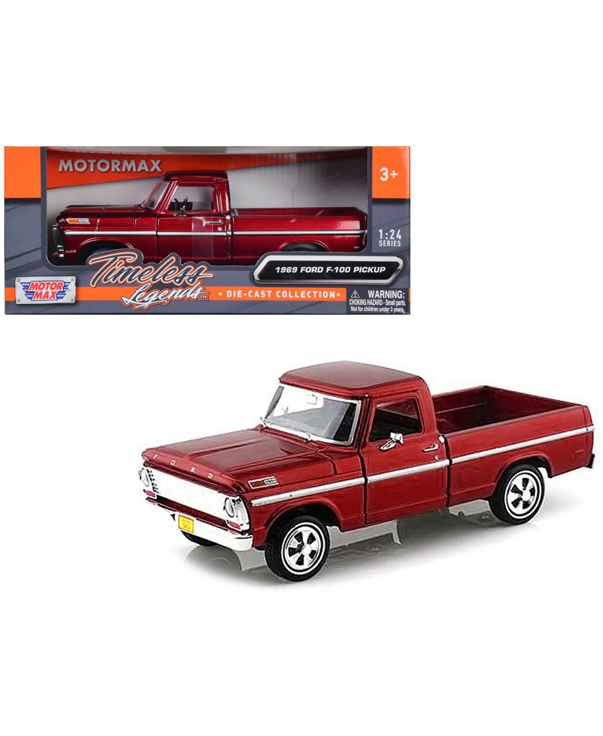 Motormax 1/24 Scale American Classics Die-Cast 1969 Ford F-100 Pickup Truck Model Car