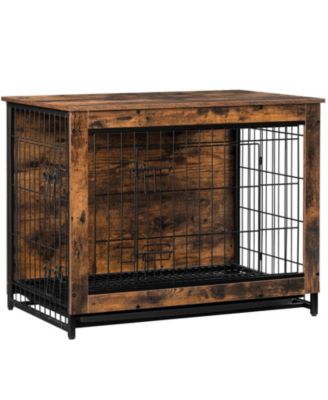 Dog Crate Furniture with Wooden Frame and Pull Out Tray for Home Use