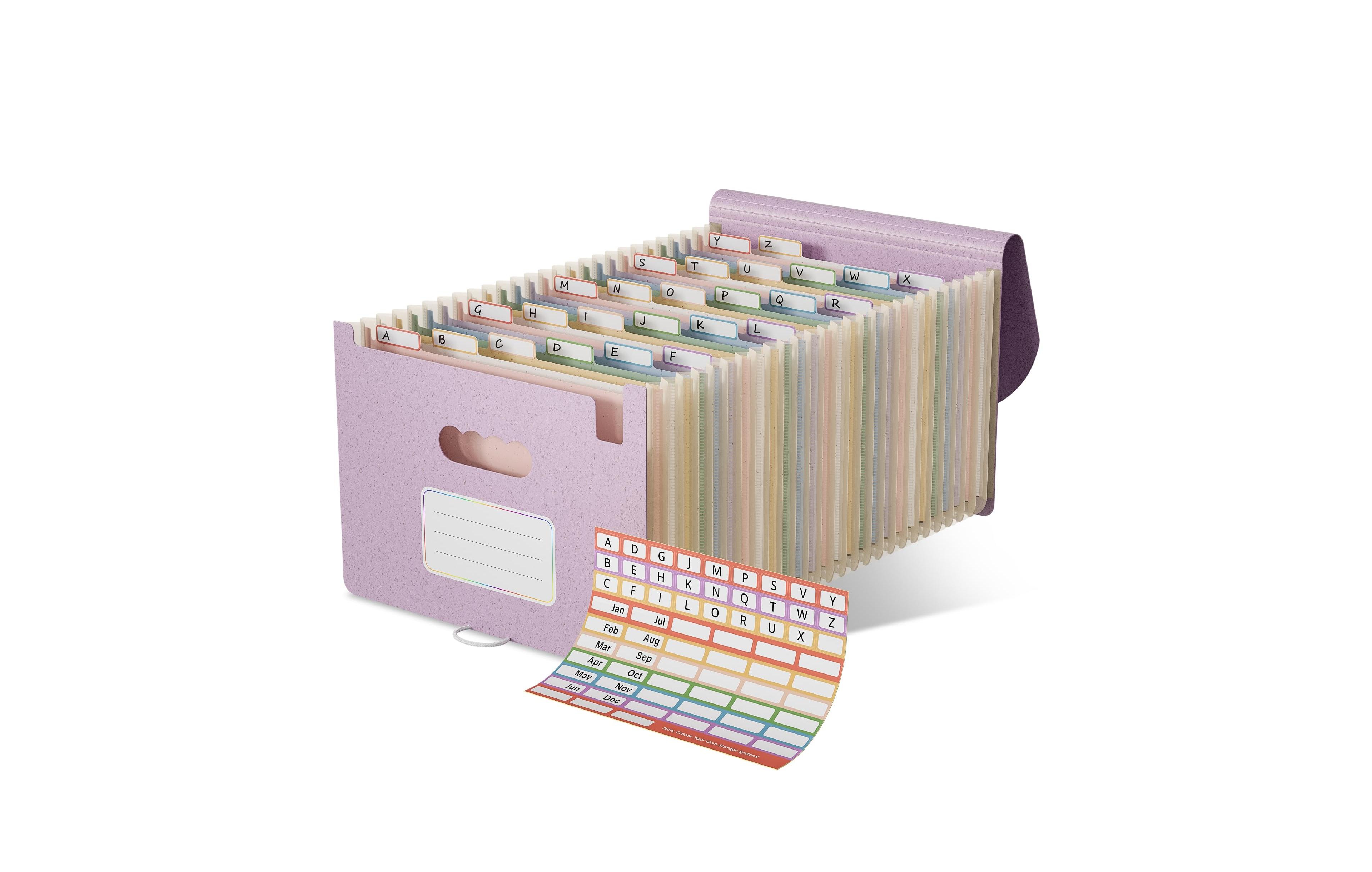 Four Candies 26 Pocket Accordion File Organizer Color Coded Labeling System High Capacity