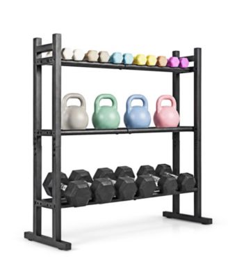 3-Tier Heavy-Duty Adjustable Dumbbell Rack Weight Stand with 529LB Capacity
