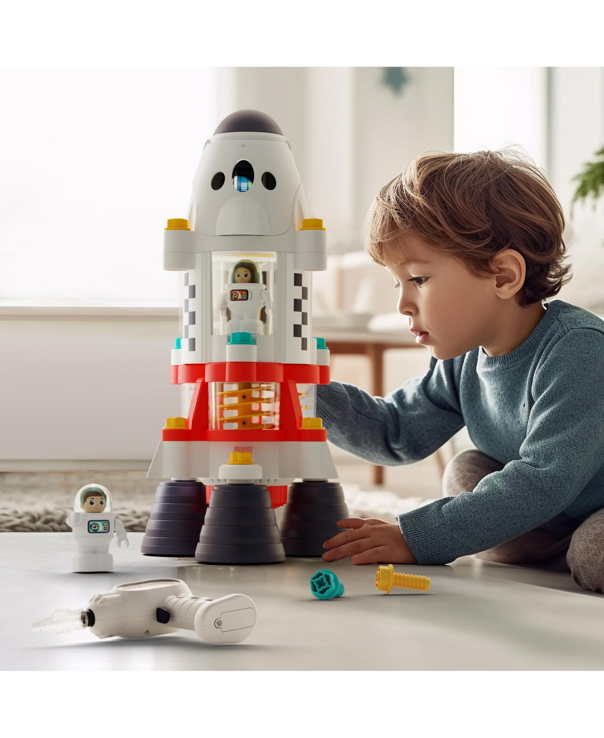 Gnuadz Space Rocket Playset with Lights and Sounds, Ages 3+