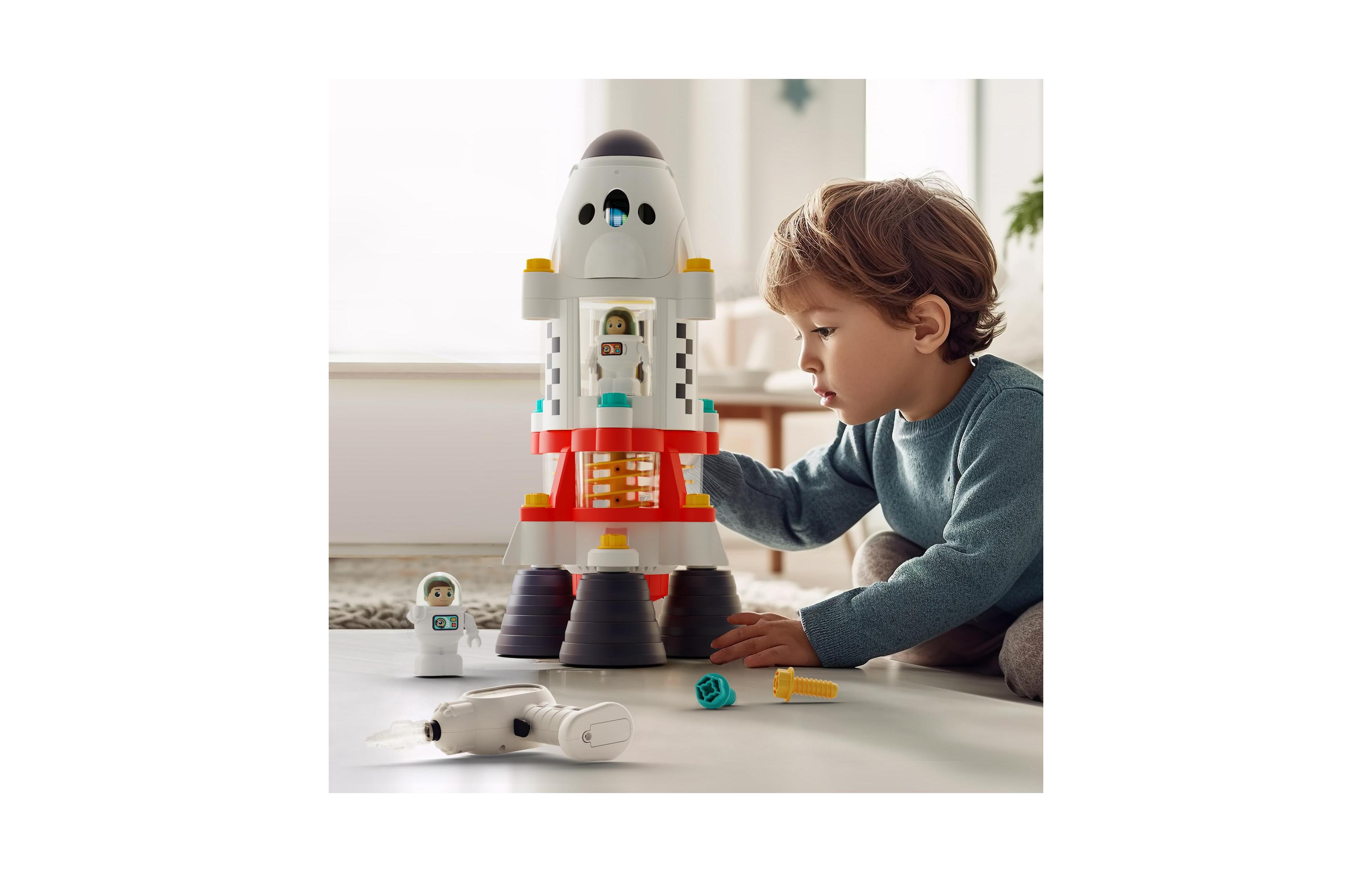 Gnuadz Space Rocket Playset with Lights and Sounds, Ages 3+