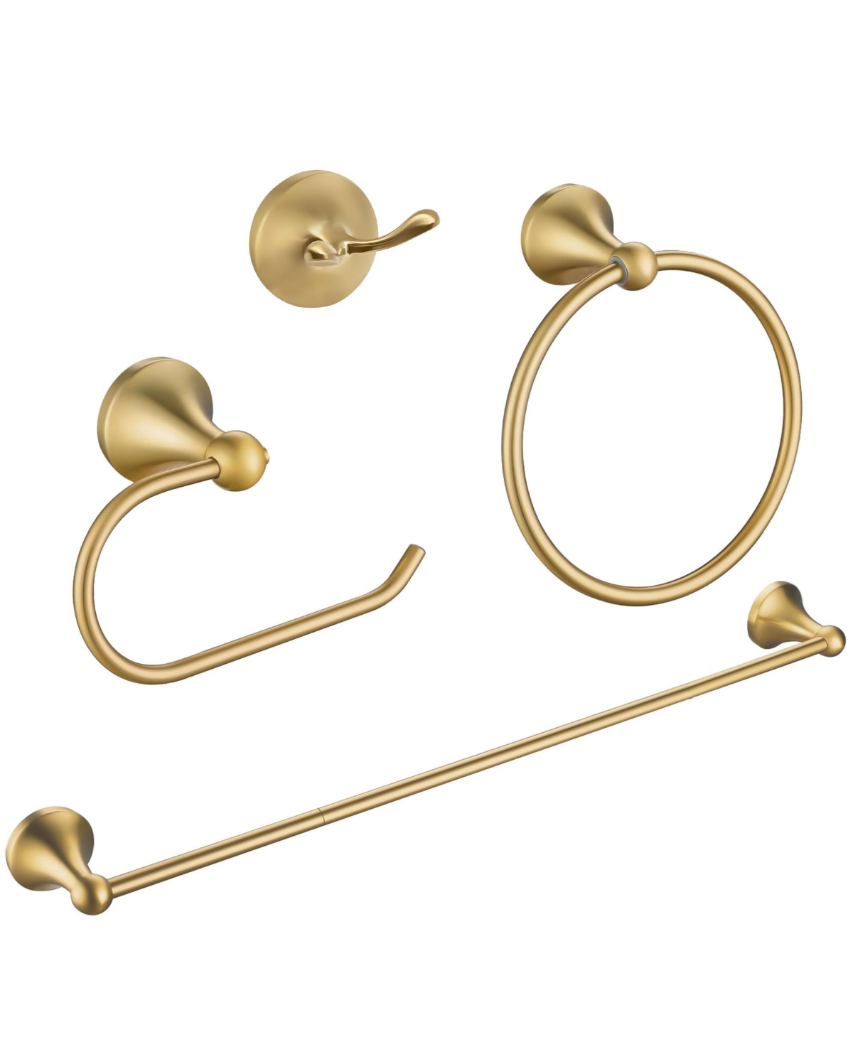 Cyqbd 4 Pieces 23.6" Brushed Gold Bathroom Hardware Set Wall Mounted - Brushed gold