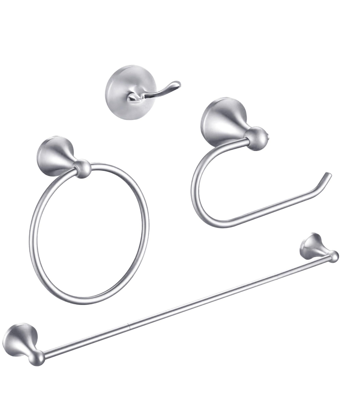 Cyqbd 4 Pieces 23.6" Brushed Gold Bathroom Hardware Set Wall Mounted - Nickel