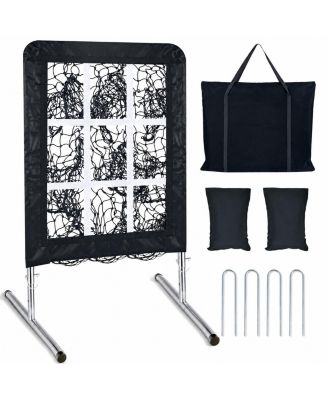 Adjustable 9 Hole Baseball Softball Pitching Target Strike Zone Portable Practice Net For All Pitchers