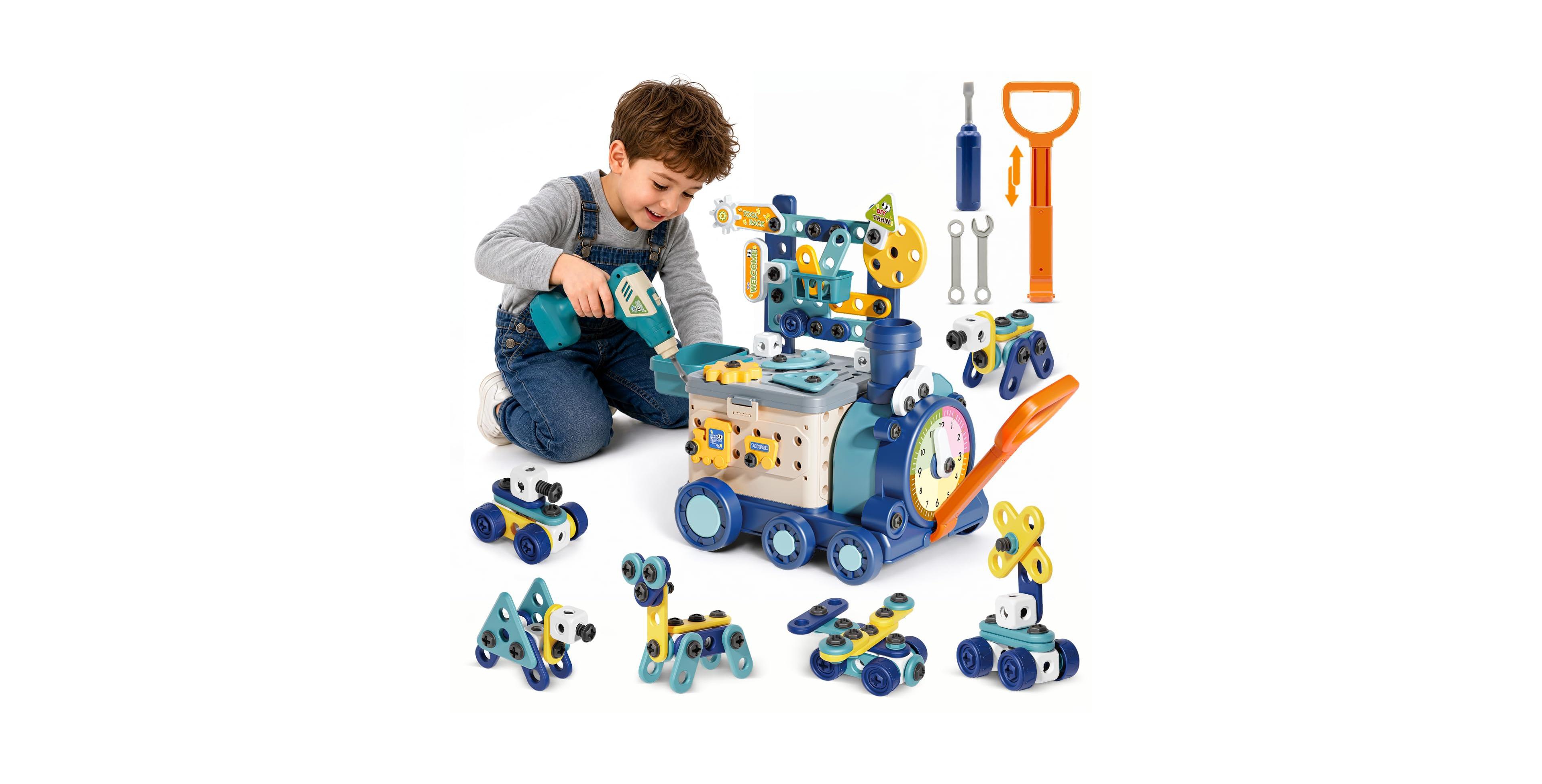 Gnuadz 190-Piece Building Set with Drill Tool, Ages 3+