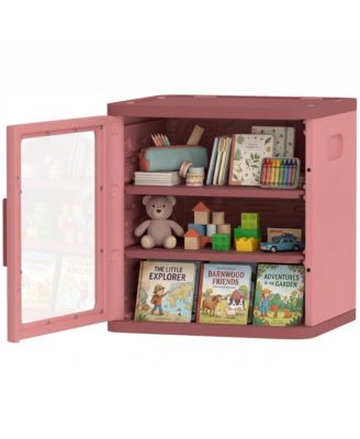 Toy Storage Organizer with Transparent Door Kids Storage Cabinet