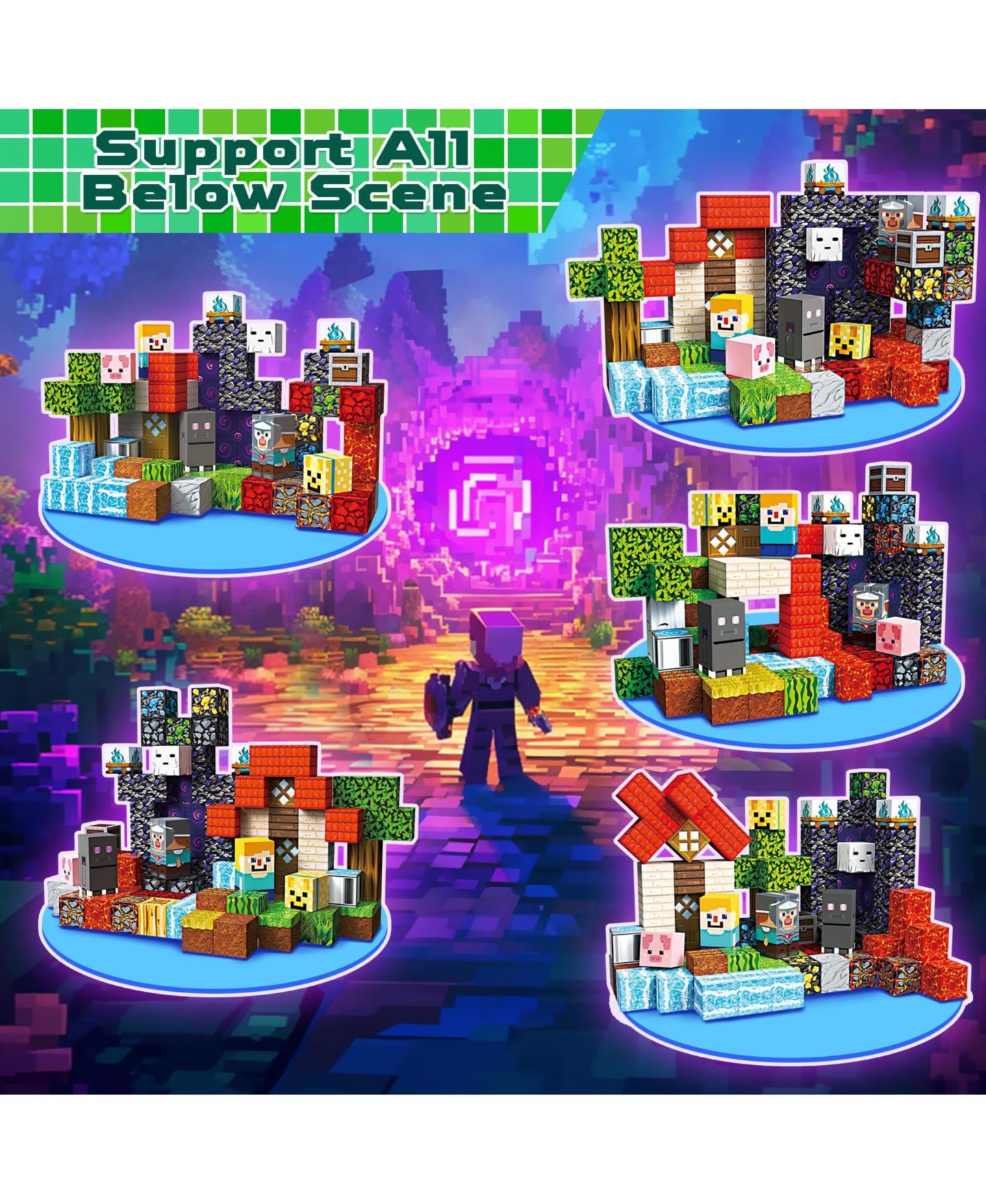 Магнитный конструктор Gnuadz Minecraft на 100 деталей, от 3 лет, цвет: Разноцветный — фото 4
