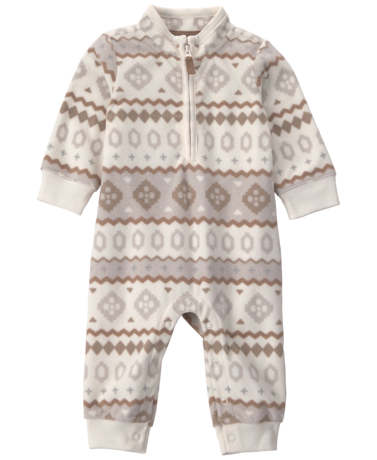 Комбинезон Carter's Fair Isle Long-Sleeve Microfleece для мальчиков-малышей, цвет: Кремовый / Серый — фото 1