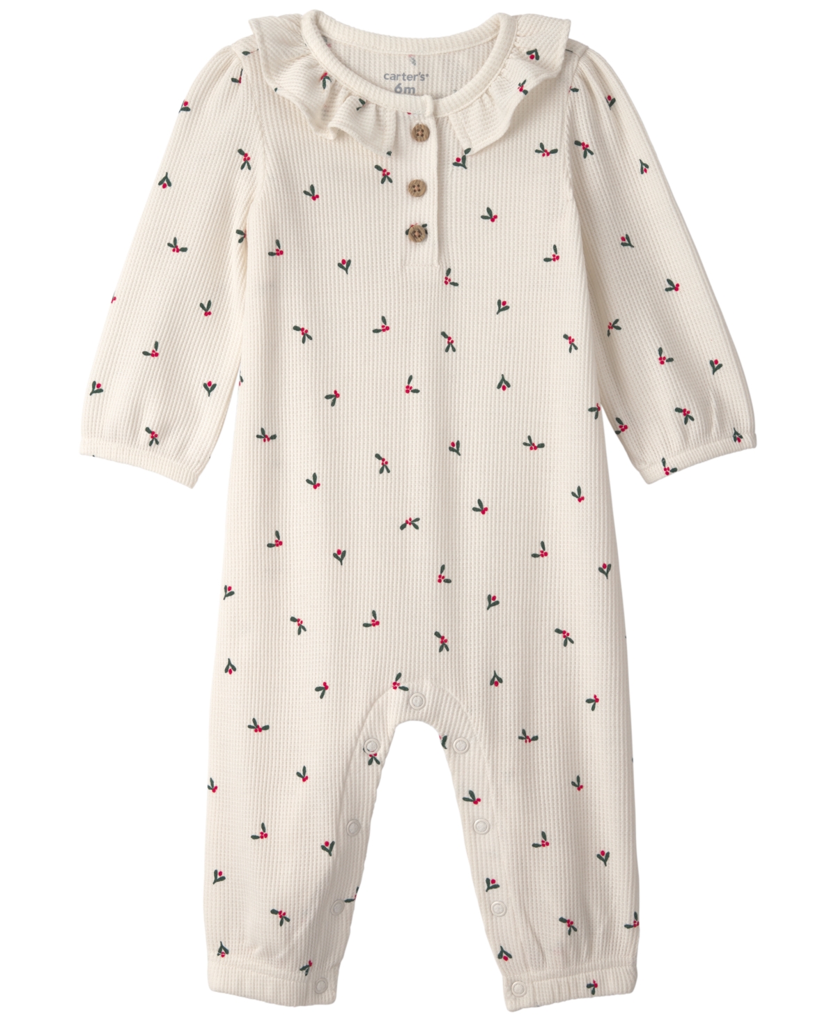 Carter's Baby Girls' Holly Thermal Long-Sleeve Jumpsuit