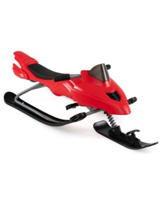 Kids Snow Racer Sled with Brakes and Tow Ropes and Steering Handle for Winter