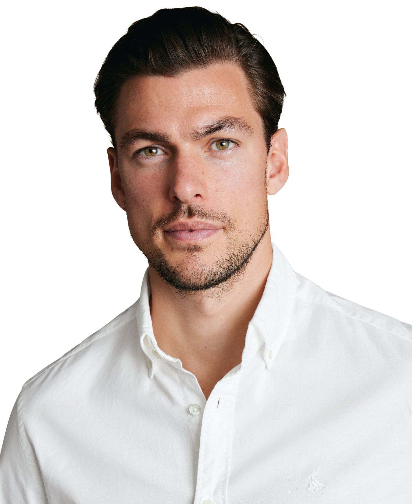 Мужская рубашка Charles Tyrwhitt Slim-Fit Long-Sleeve Cotton, цвет: Белый — фото 2