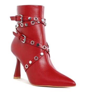 Womens Jacinta Slim Flared Heel Strappy Boots