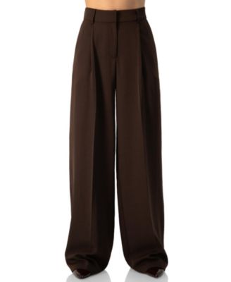Women's High-Rise Pleated Wide-Leg Trousers