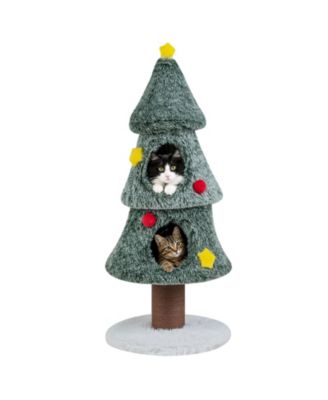 Christmas Cat Tree with 2 Condos, 50" Multi-level Cat Tower