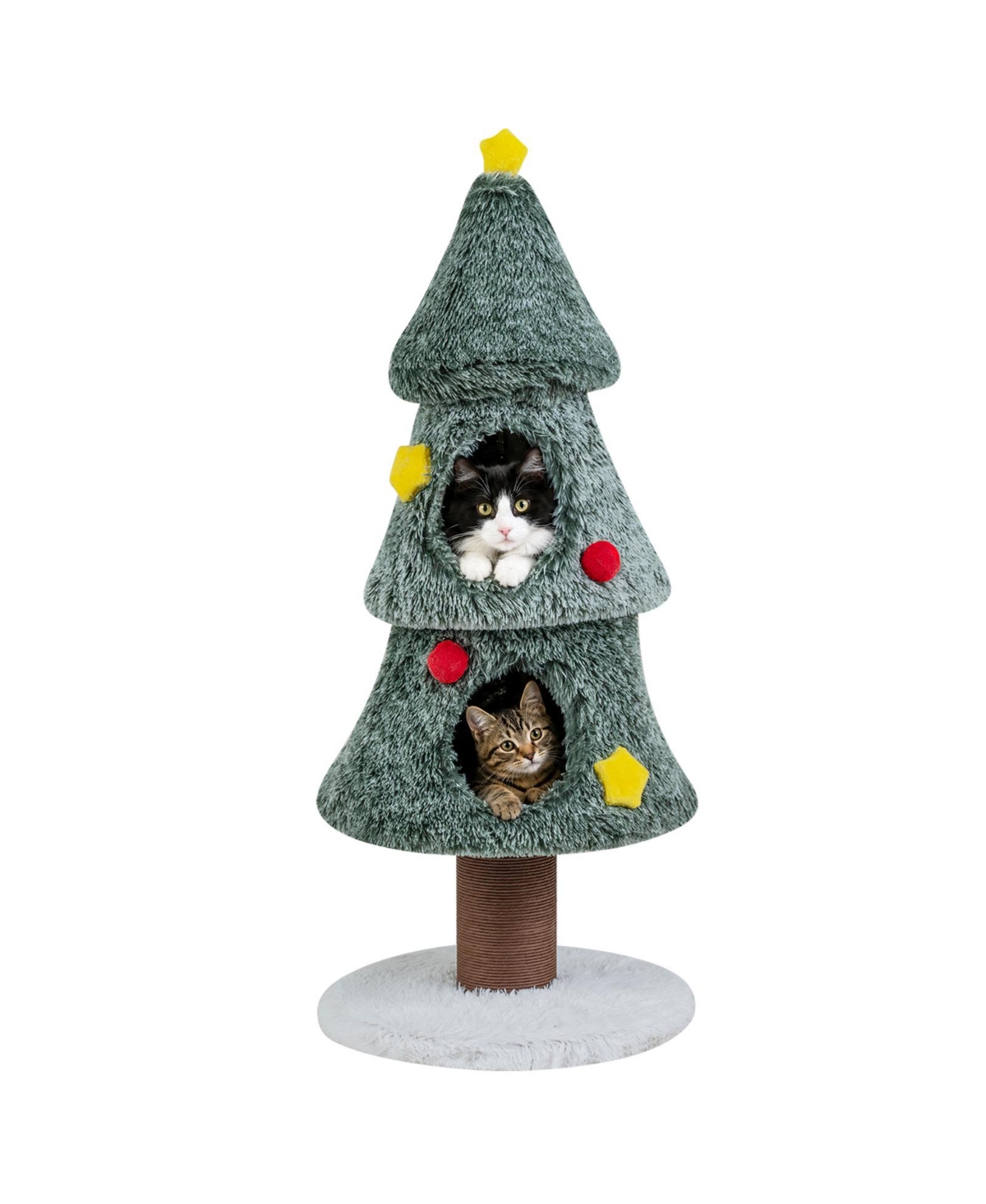 Costway Christmas Cat Tree with 2 Condos, 50" Multi-level Cat Tower