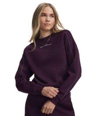 Women's Rival Shimmer Cropped Long-Sleeve Crewneck Sweatshirt