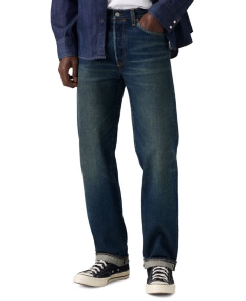 Мужские джинсы Levi's 501 Selvedge прямого кроя, цвет: Тёмно-зелёный
