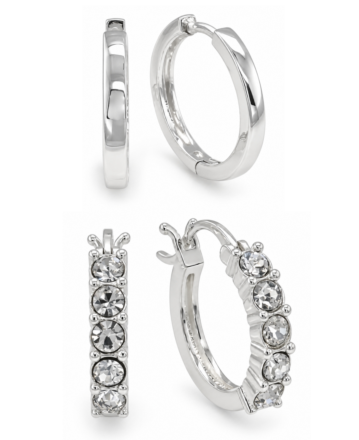 And Now This Clear Crystal Duo Hoop Earring Set