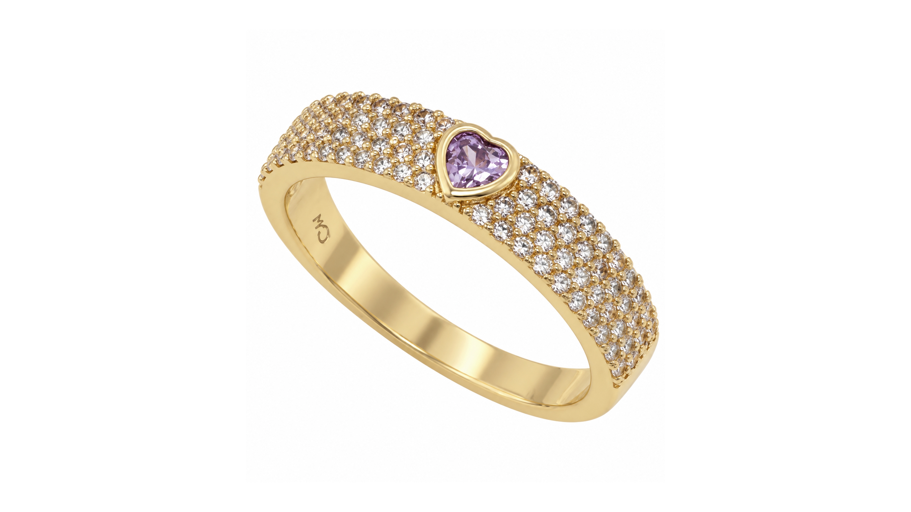 And Now This Cubic Zirconia 18K Gold-Plated Heart Ring
