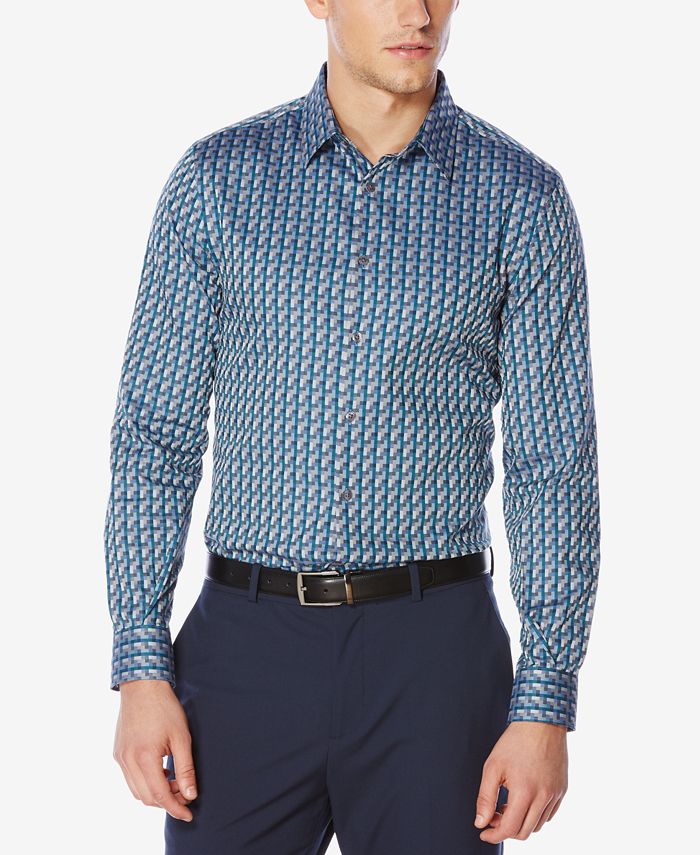 Perry Ellis Men's Geometric Jacquard Shirt - Macy's