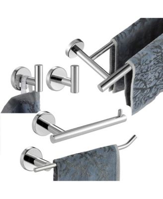 5 Piece 24" Bathroom Hardware Set Wall Mount Towel Bar Tap Holder Hook