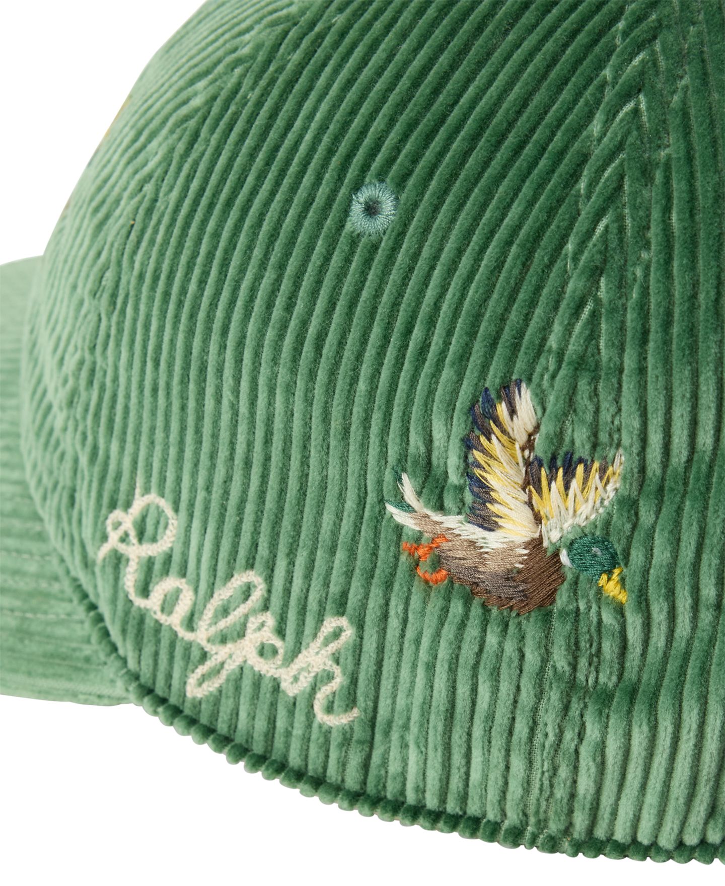 Мужская вельветовая бейсболка Polo Ralph Lauren с вышивкой, регулируемая, цвет: Зелёный — фото 3