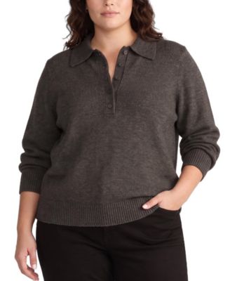 Plus Size Soft Spun Polo Sweater