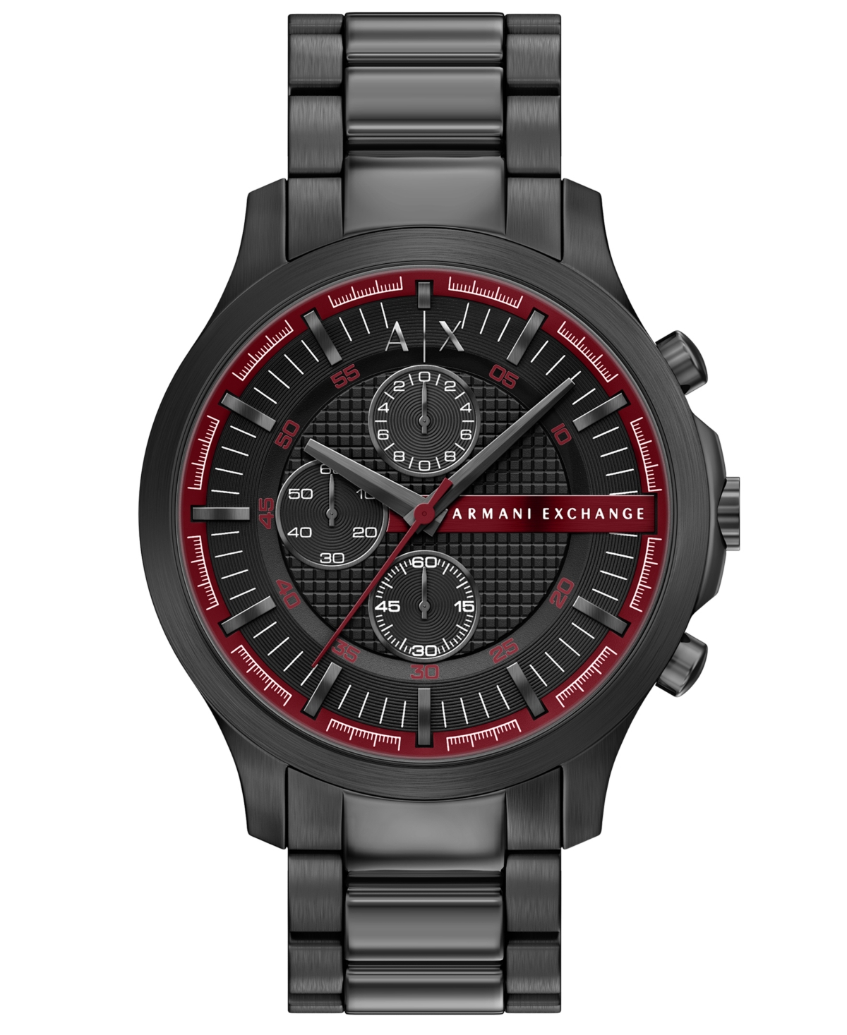 A|X Armani Exchange Men's Quartz Two-Hand Black Silicone Watch 42mm - Black
