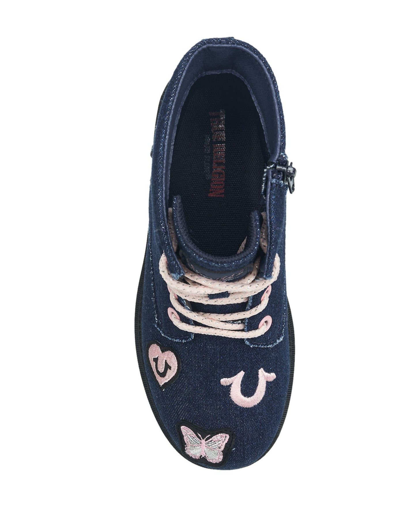 Детские ботинки True Religion Cleo на шнуровке из искусственной замши, цвет: Тёмный джинсовый — фото 6