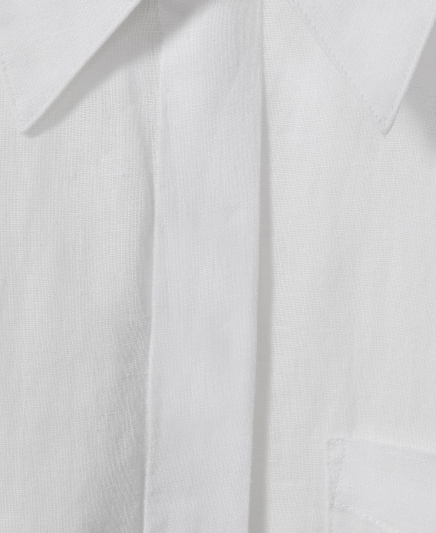 Женская рубашка REISS Campbell Linen Collared Long-Sleeve Patch-Pocket, цвет: Белый — фото 4