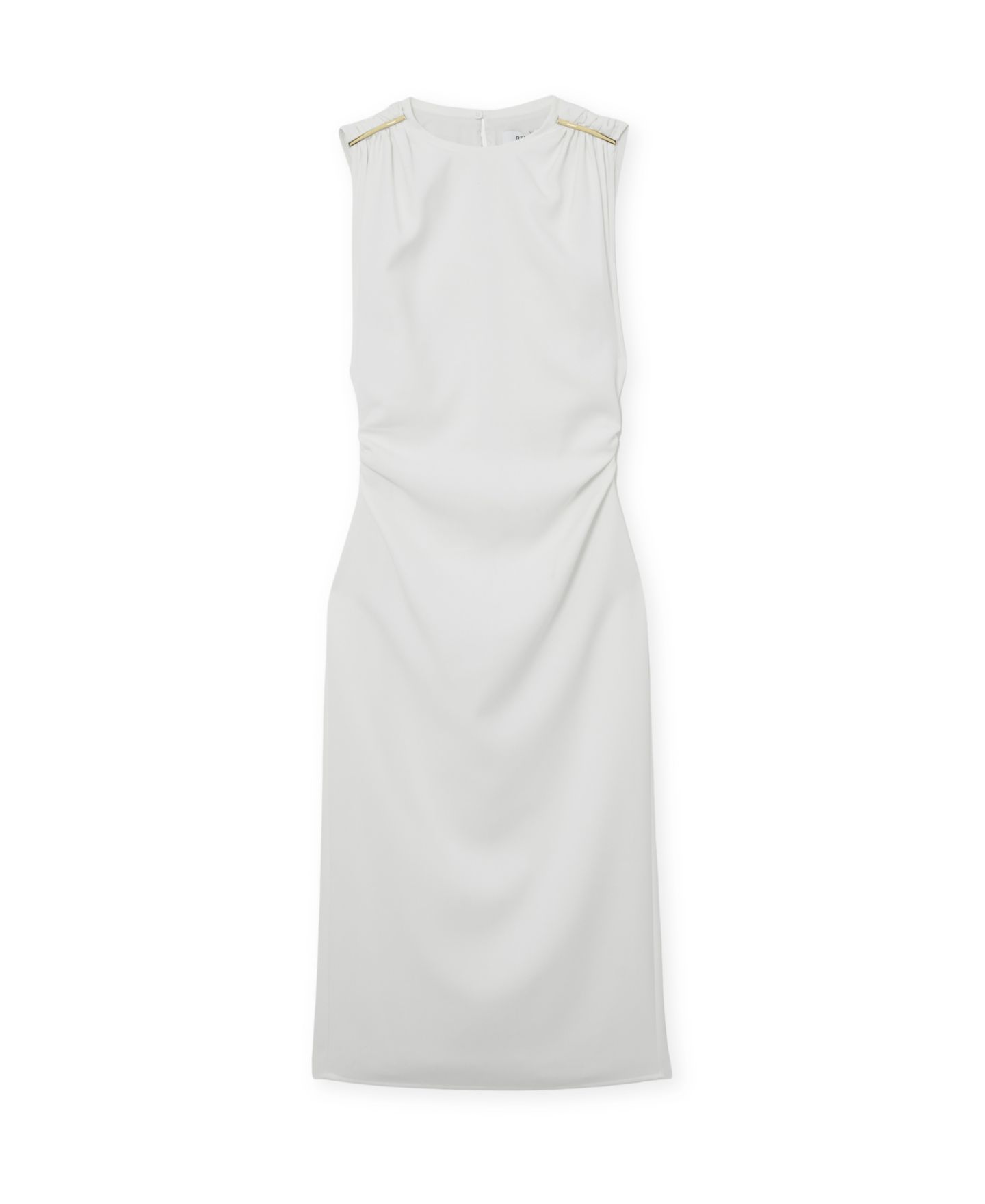 Женское платье REISS Bronte Sleeveless Crewneck Midi, цвет: Слоновая кость — фото 5