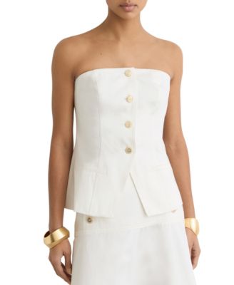 Women's Riley Strapless Structured Gold-Tone Button-Front Bustier