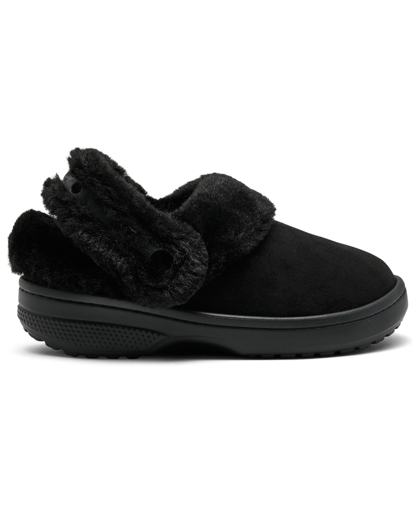 Детские тапочки-сабо Crocs из искусственной замши, цвет: Чёрный — фото 2
