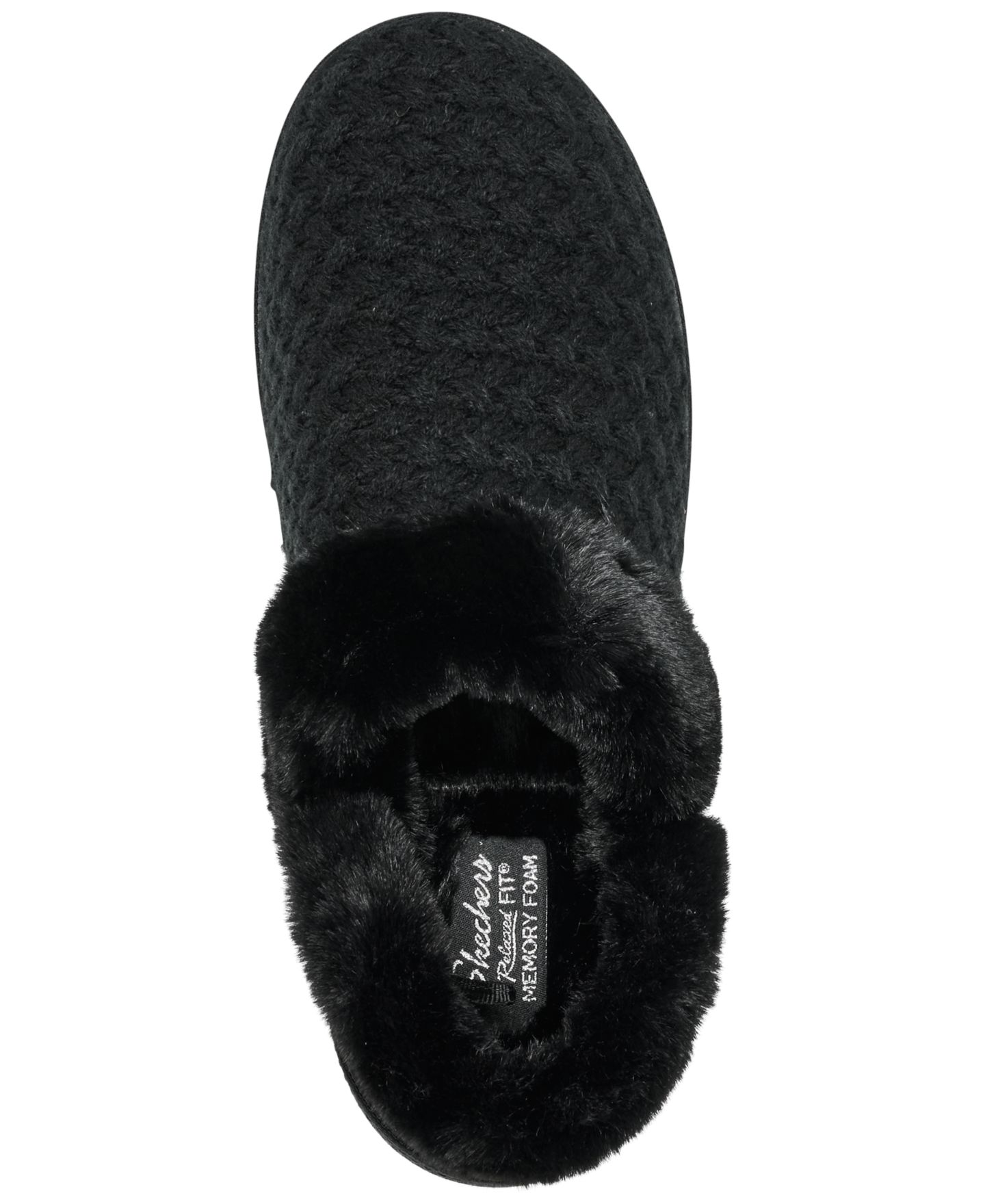 Женские замшевые тапочки-сабо Skechers Cozy Campfire-Frosty с пеной с эффектом памяти, цвет: Чёрный — фото 5