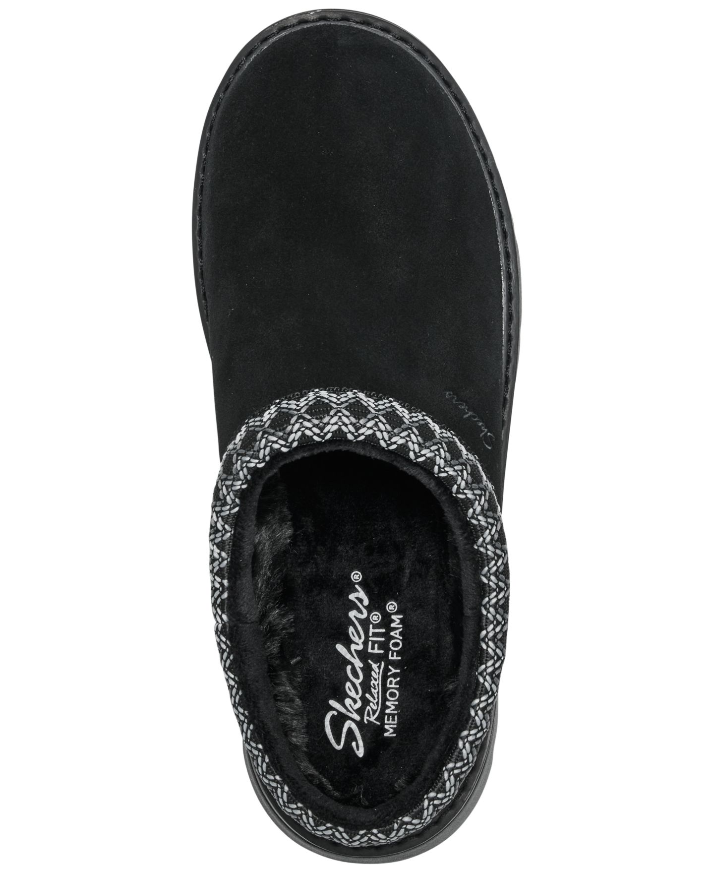 Женские тапочки-сабо Skechers Cozy Cascade с открытой пяткой и пеной с эффектом памяти, цвет: Чёрный — фото 5